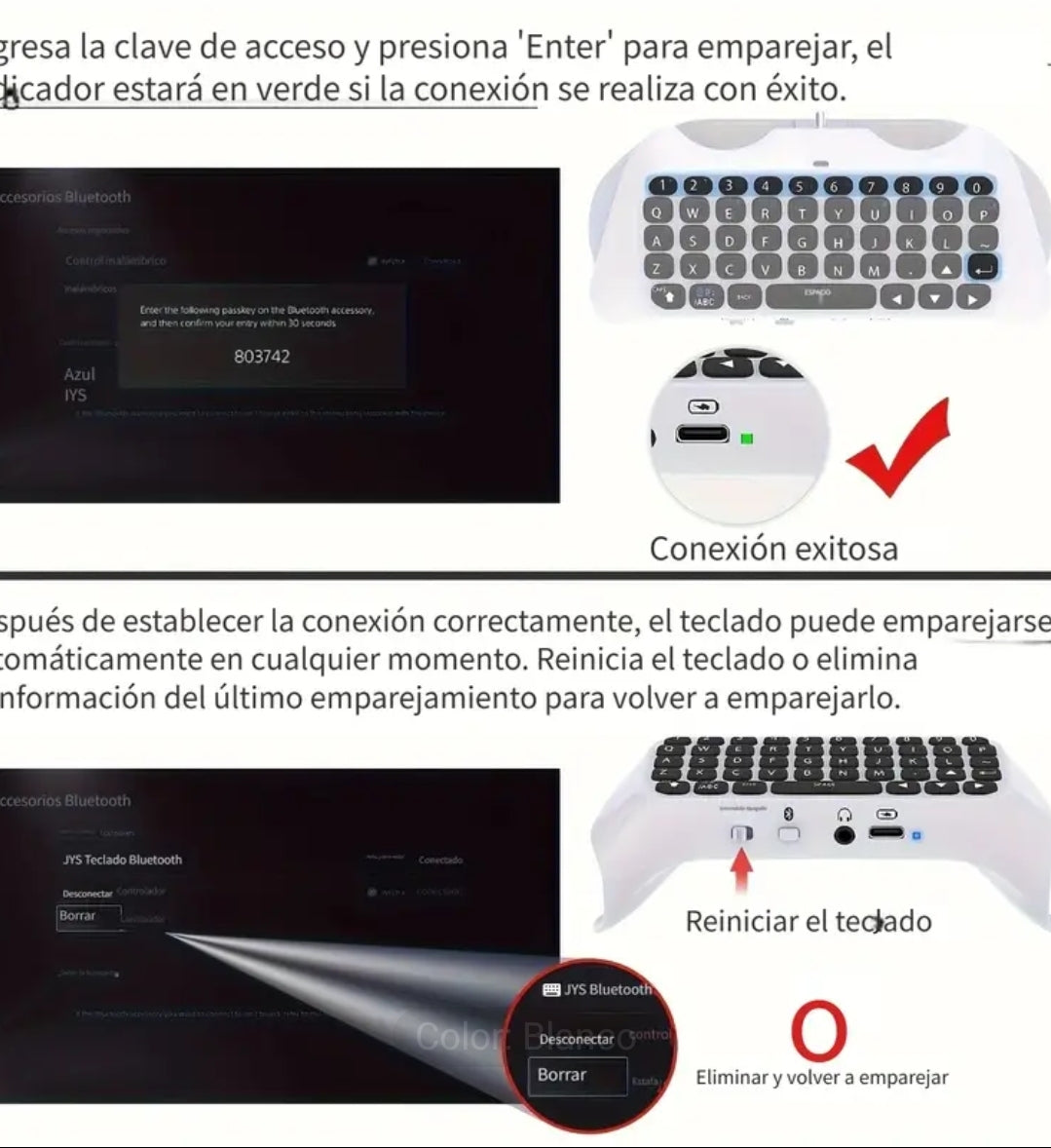 Teclado mando ps5